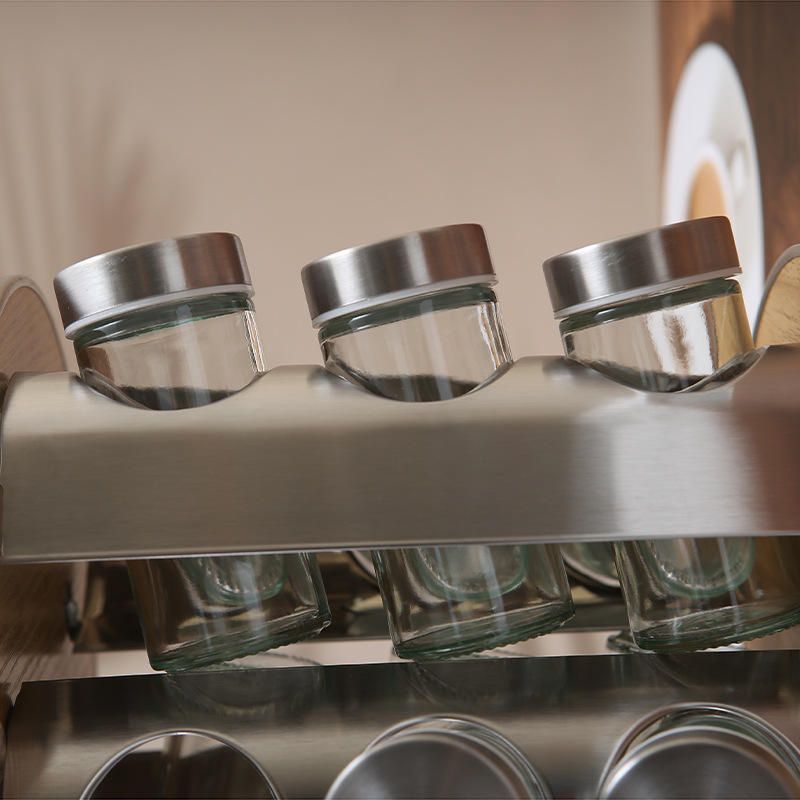 Rotating Stainless Steel Spice Rack with 12 Jars