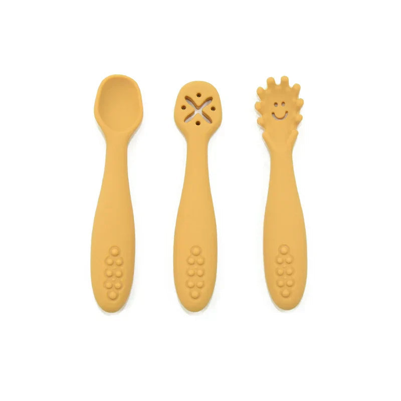 Set of 3 Infant Silicone Feeding Spoons