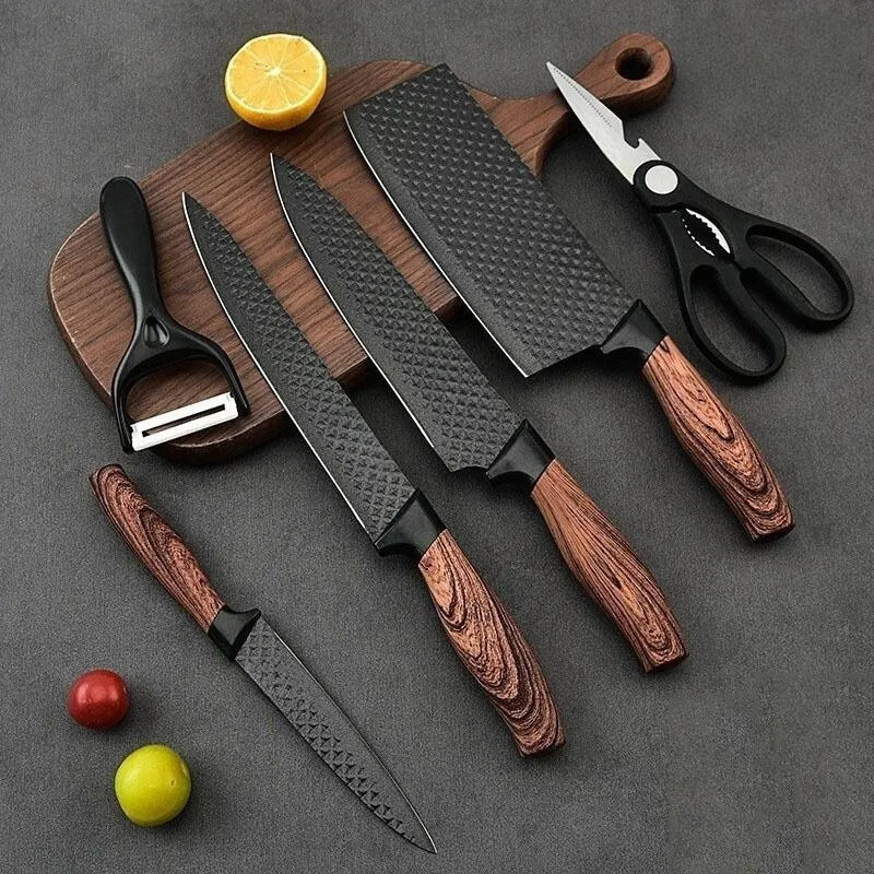 Complete Non-Stick Stainless Steel Knife Set