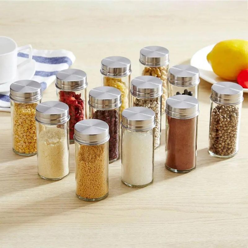 Rotating Stainless Steel Spice Rack with 12 Jars