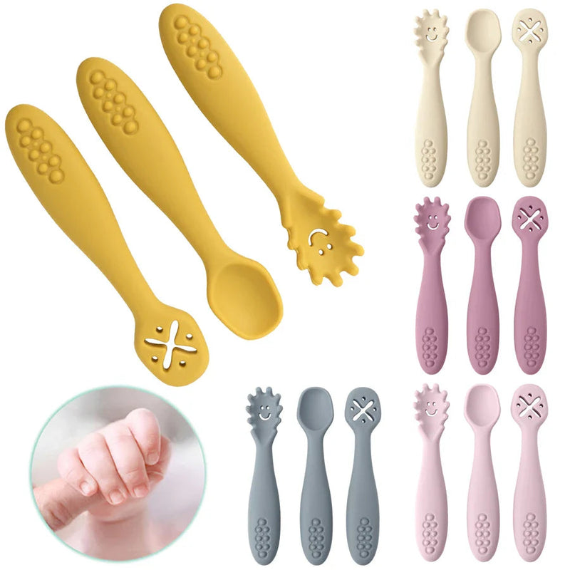 Set of 3 Infant Silicone Feeding Spoons