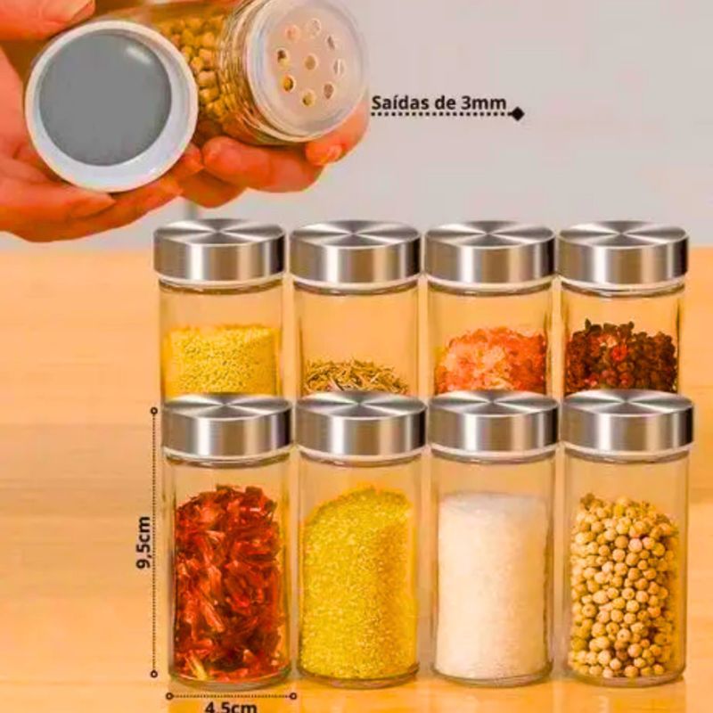 Rotating Stainless Steel Spice Rack with 12 Jars