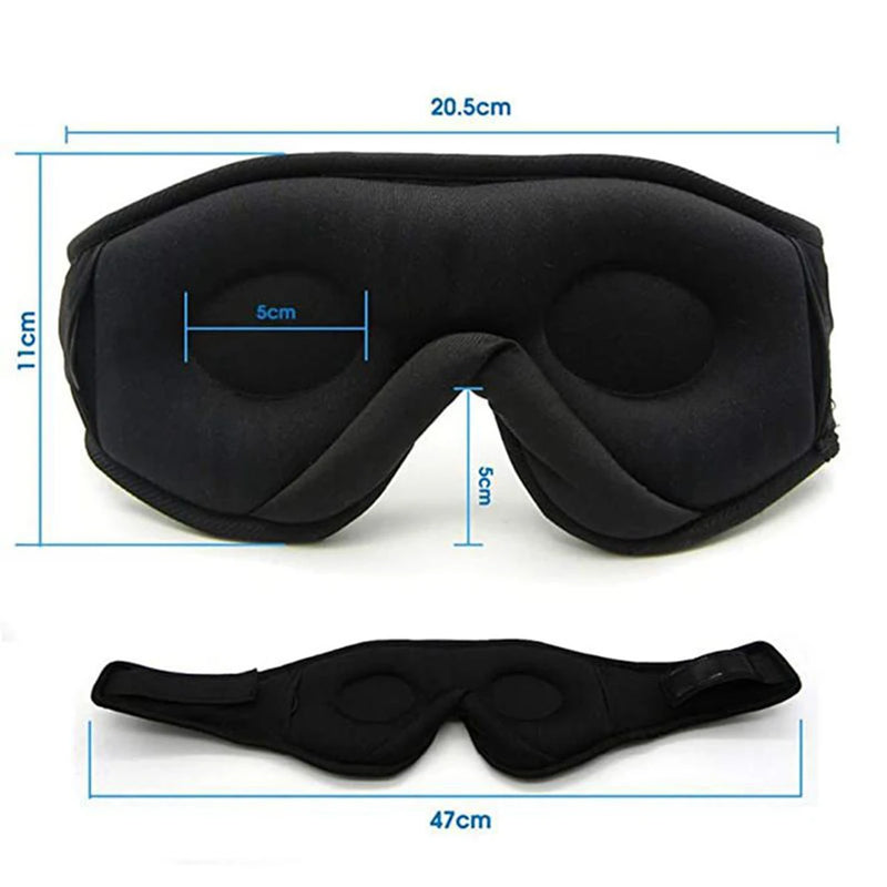 3D sleep mask with Bluetooth and headphones.