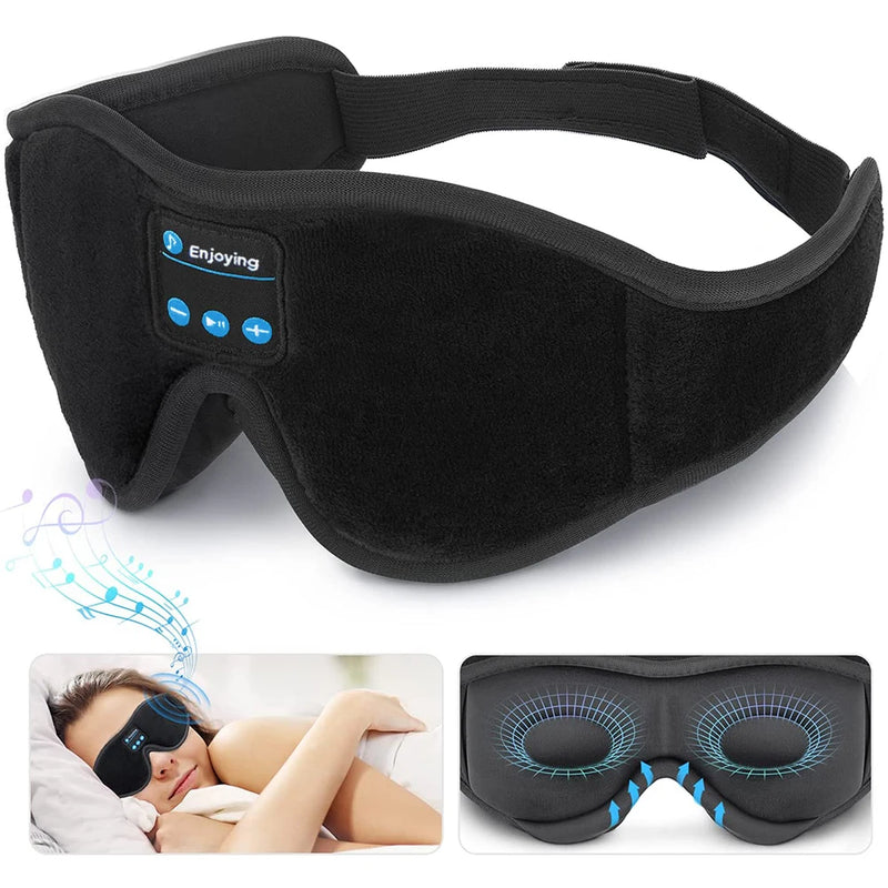 3D sleep mask with Bluetooth and headphones.