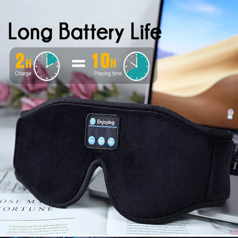 3D sleep mask with Bluetooth and headphones.