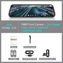 Touch screen rearview mirror with security camera.