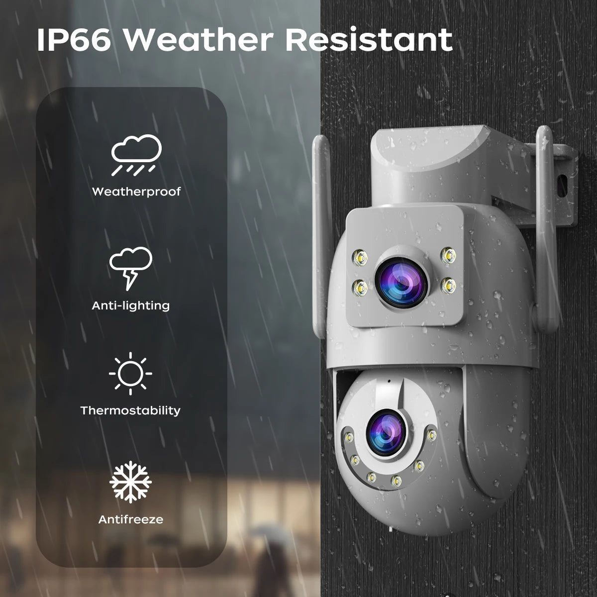 High-resolution camera for home filming with night vision.