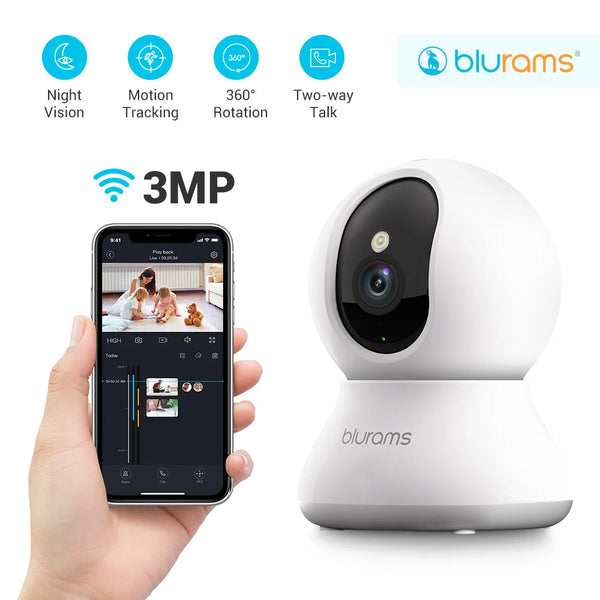 Blurams 3MP Smart Security Cam- Total Protection, Day and Night