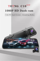 Touch screen rearview mirror with security camera.
