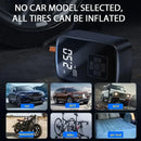 Wireless Electric Tire Inflator: Rechargeable battery, 150 PSI, digital display.