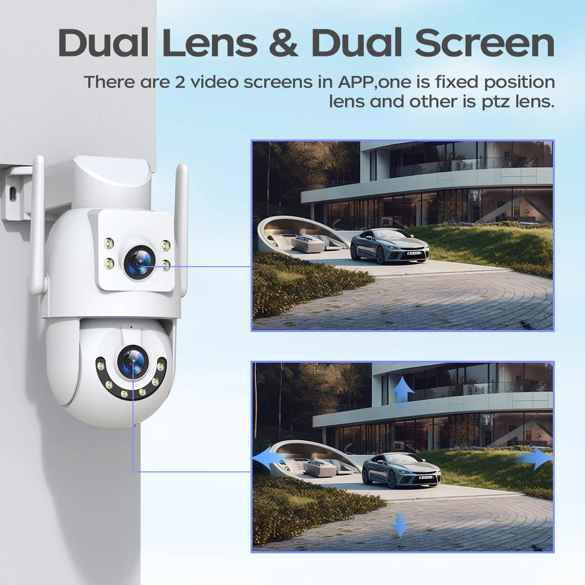 High-resolution camera for home filming with night vision.