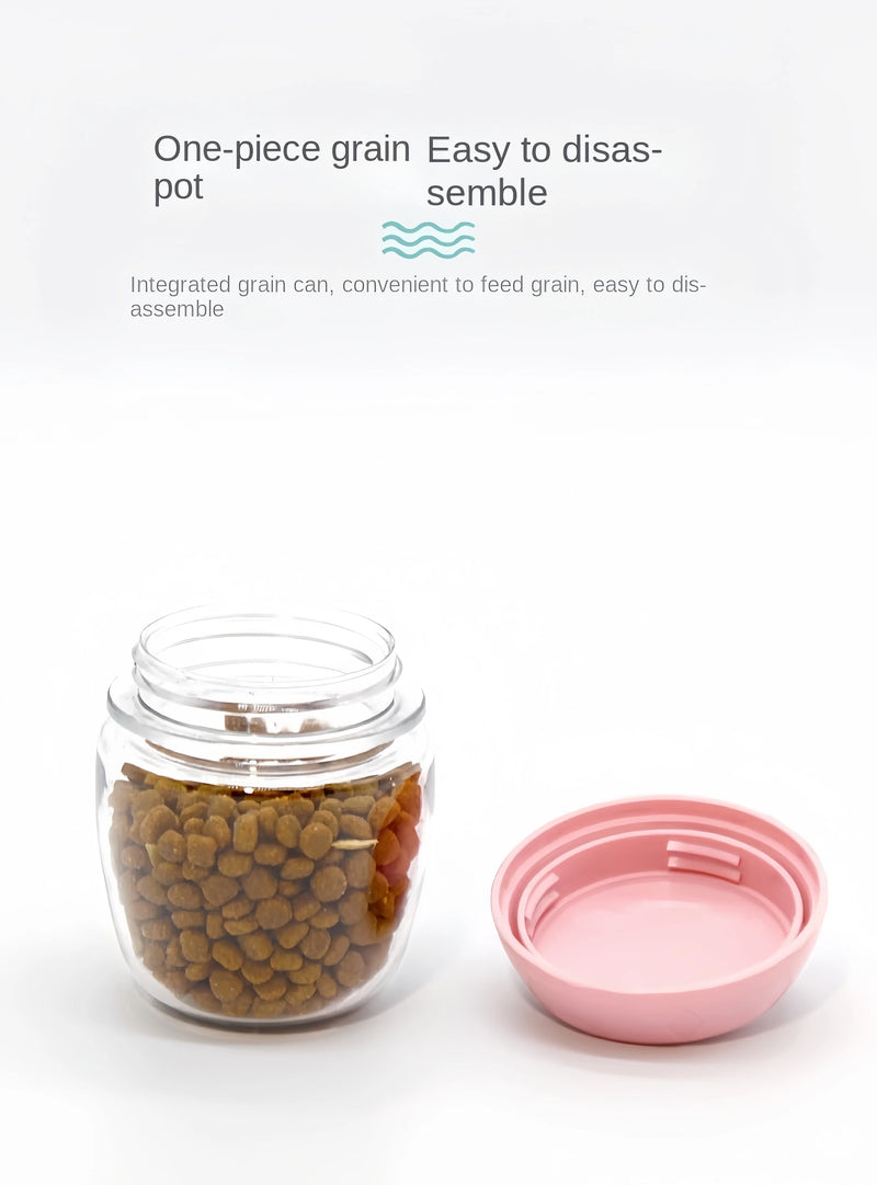 2-in-1 Pet Bottle Portable-Keep Your Pet Hydrated and Fed Anywhere.