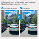 Touch screen rearview mirror with security camera.