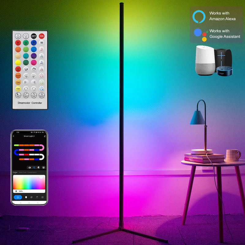 Corner lamp with light control and music sensor. (160cm).