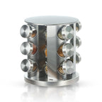 Rotating Stainless Steel Spice Rack with 12 Jars