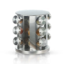 Rotating Stainless Steel Spice Rack with 12 Jars