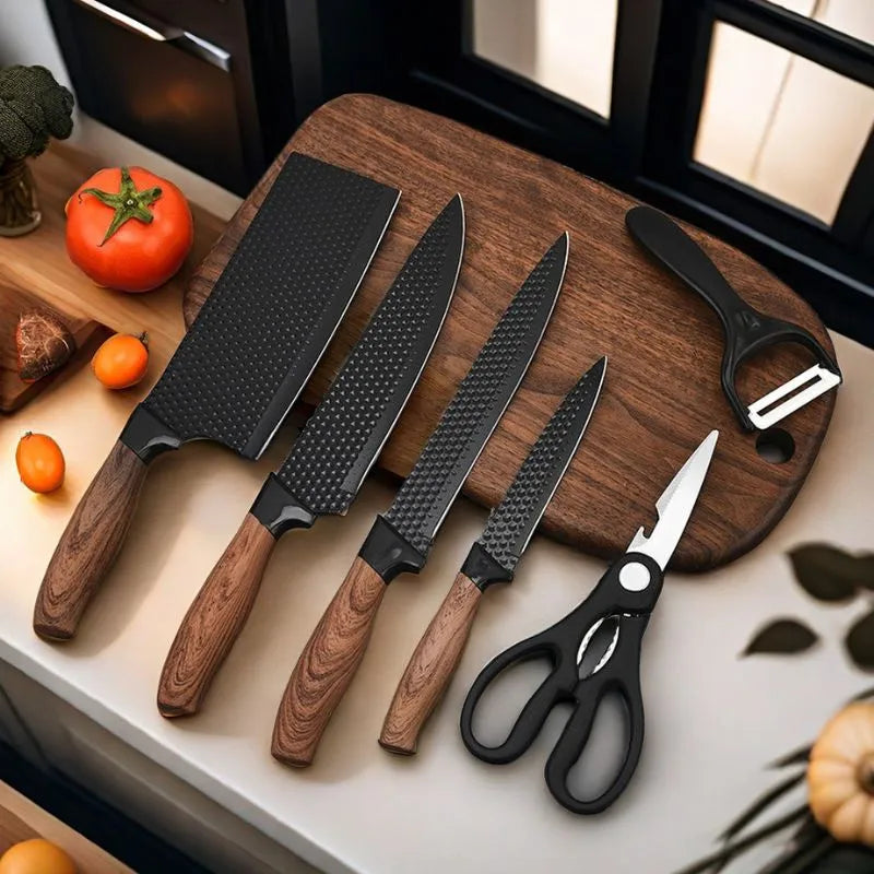 Complete Non-Stick Stainless Steel Knife Set