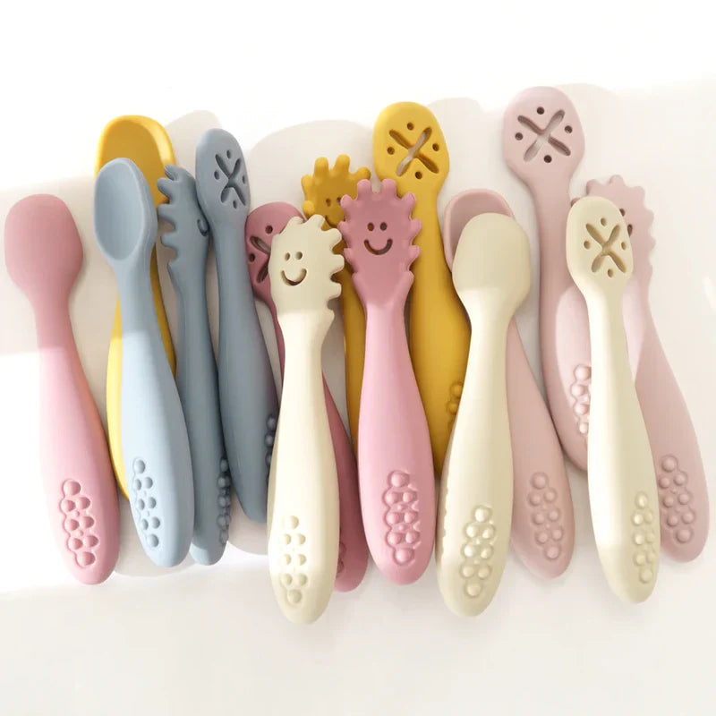 Set of 3 Infant Silicone Feeding Spoons