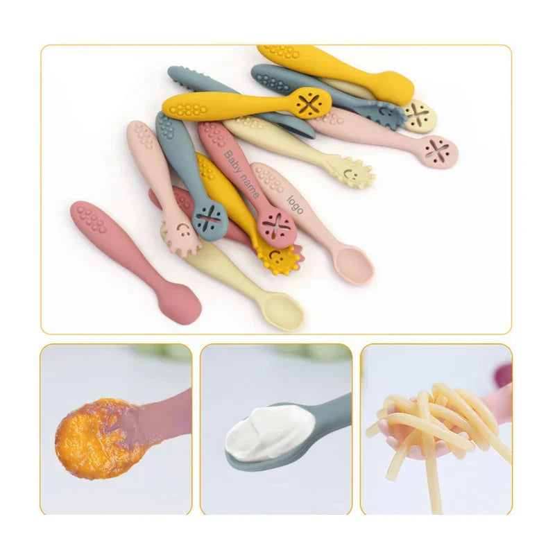 Set of 3 Infant Silicone Feeding Spoons