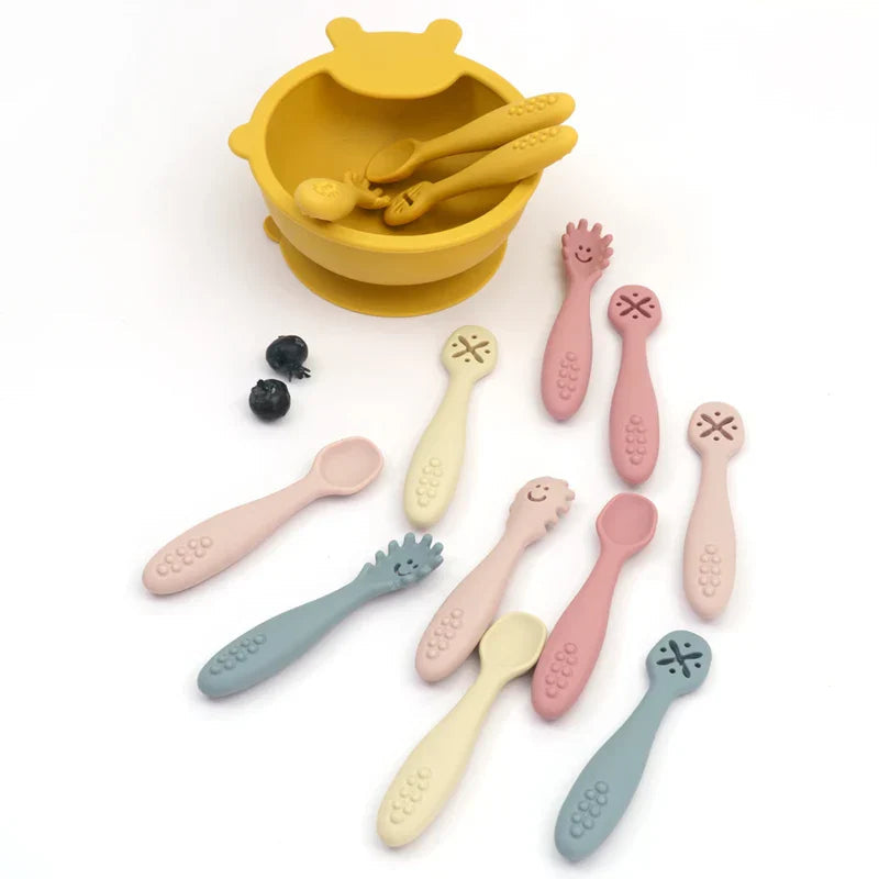 Set of 3 Infant Silicone Feeding Spoons