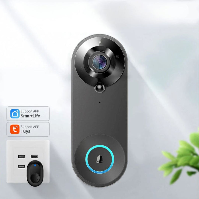 Smart Wi-Fi Doorbell with Night Vision and Intercom