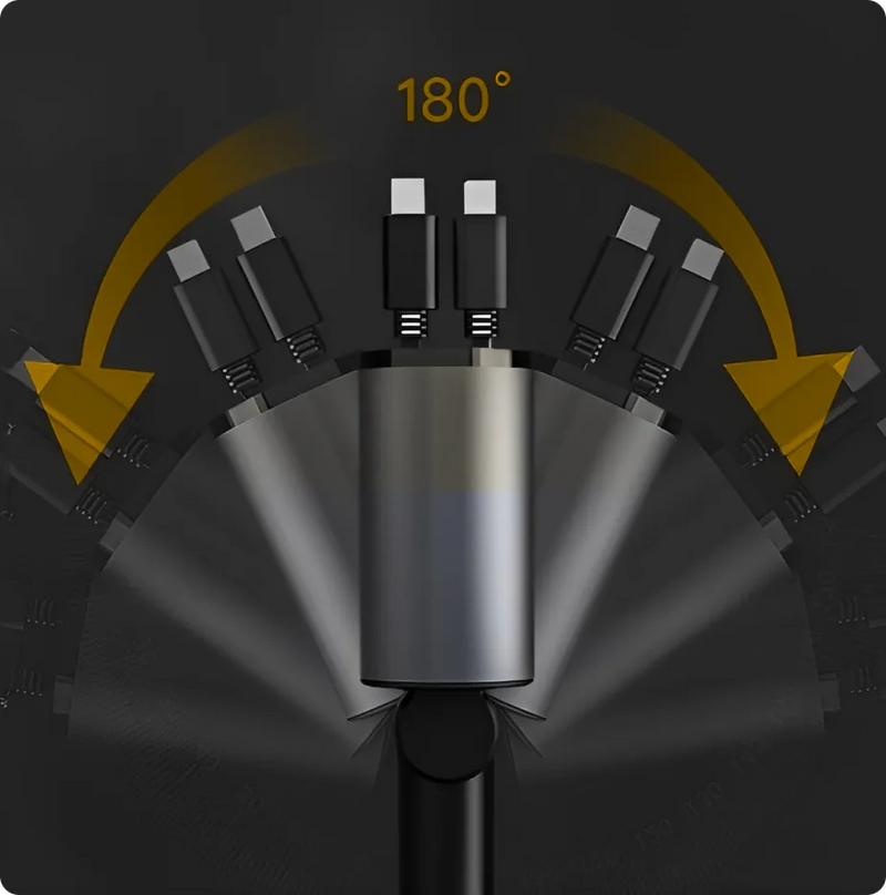 4-in-1 Automotive Turbo Charger with Retractable Cables
