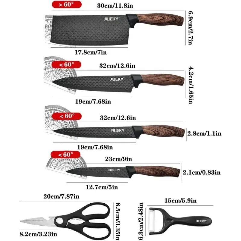 Complete Non-Stick Stainless Steel Knife Set