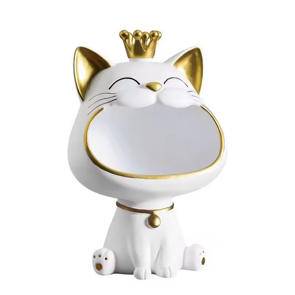 Decorative Cat Sculpture – Pet Object Organizer Statue